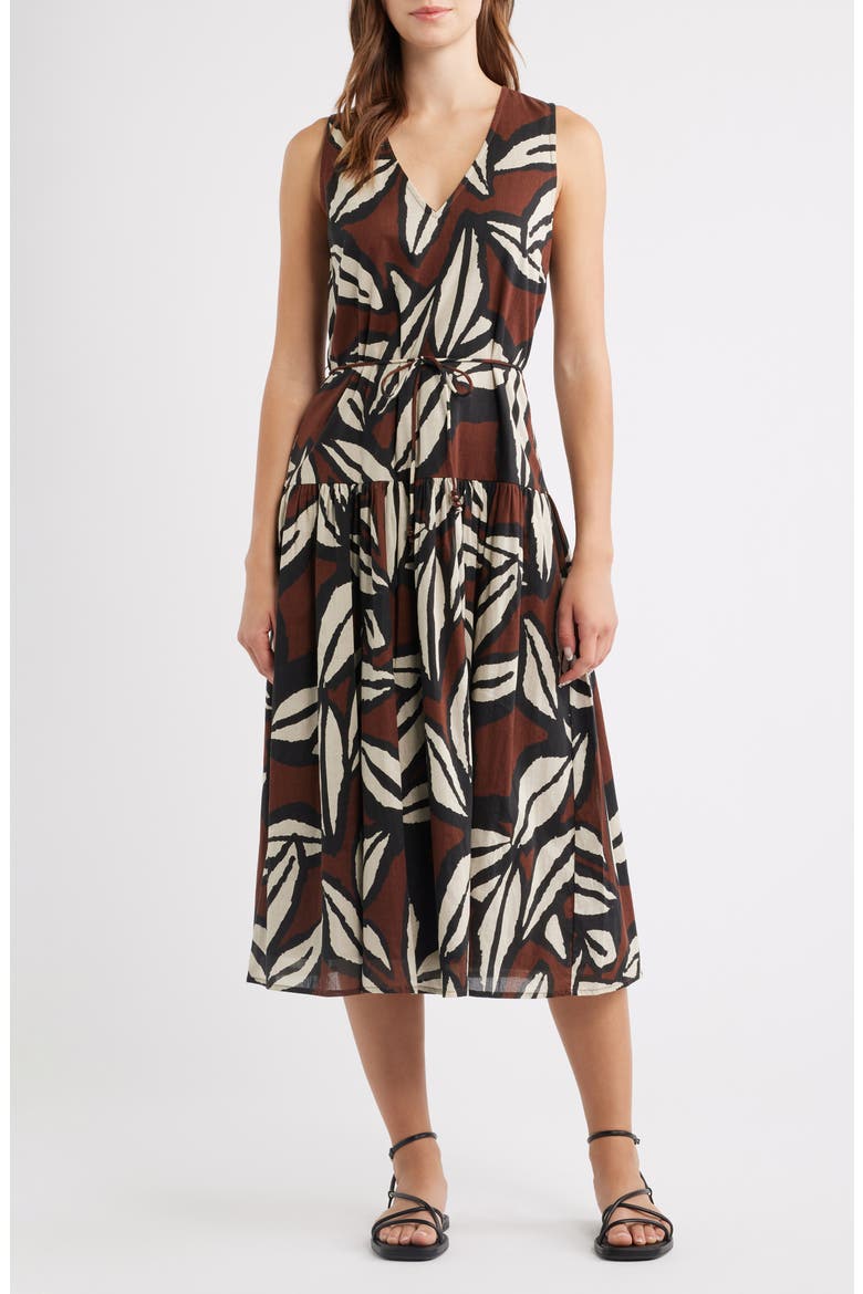 Maeve Midi Dress, Main, color, COCOA FLORAL