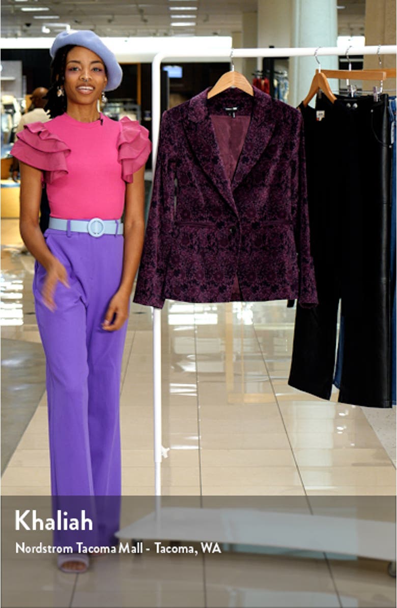 Chelsee Floral Velvet Blazer, sales video thumbnail