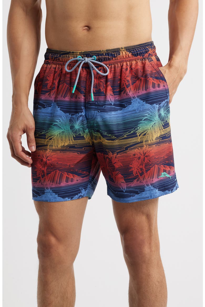 Naples Corsica Coast Swim Trunks, Main, color, BLUE HAWAIAN