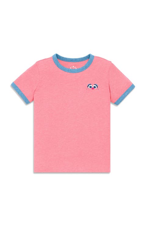 Kids Sesame Street Embroidered Ringer Tee (Toddler, Little Kid, Big Kid)