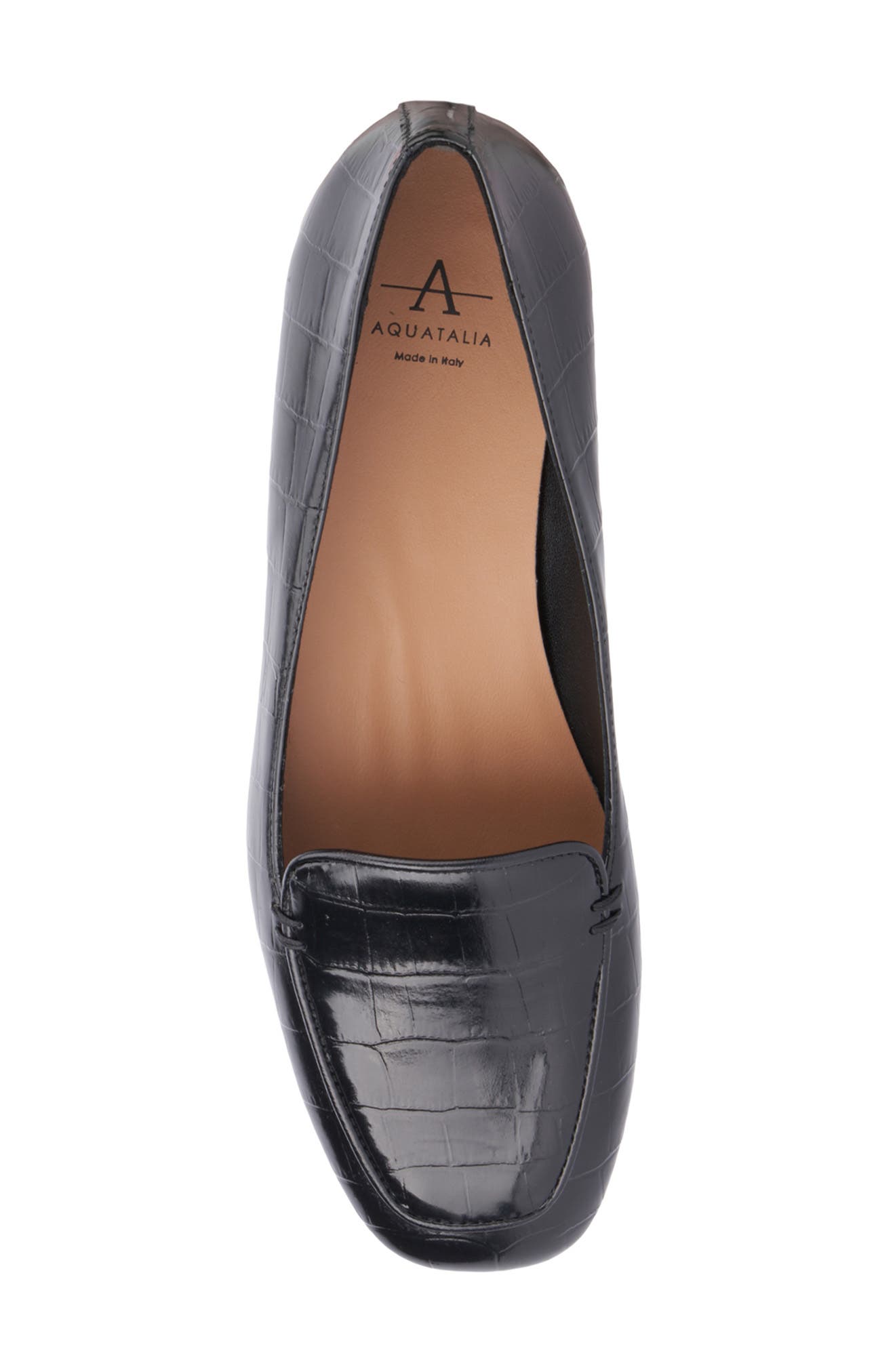 Aquatalia Judie Luxe Croc Embossed Flat, Alternate, color, 