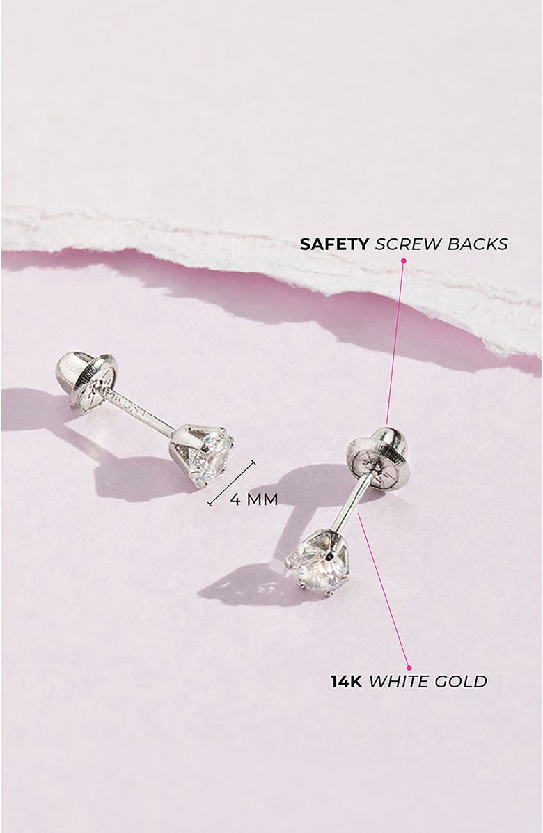 In Season Jewelry 14k Classic Solitaire Earrings, Alternate, color, April