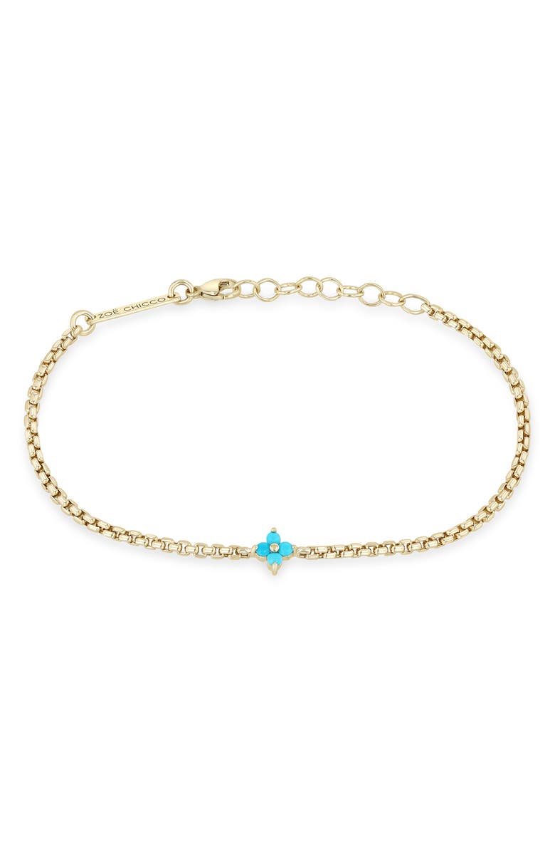Zoë Chicco 14K Gold Turquoise Quad Bracelet, Main, color, 14K Yellow Gold / Turquoise