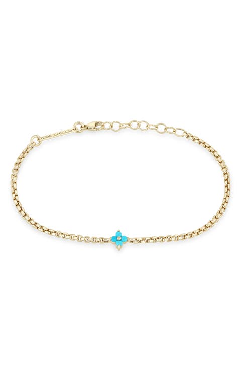 14K Gold Turquoise Quad Bracelet