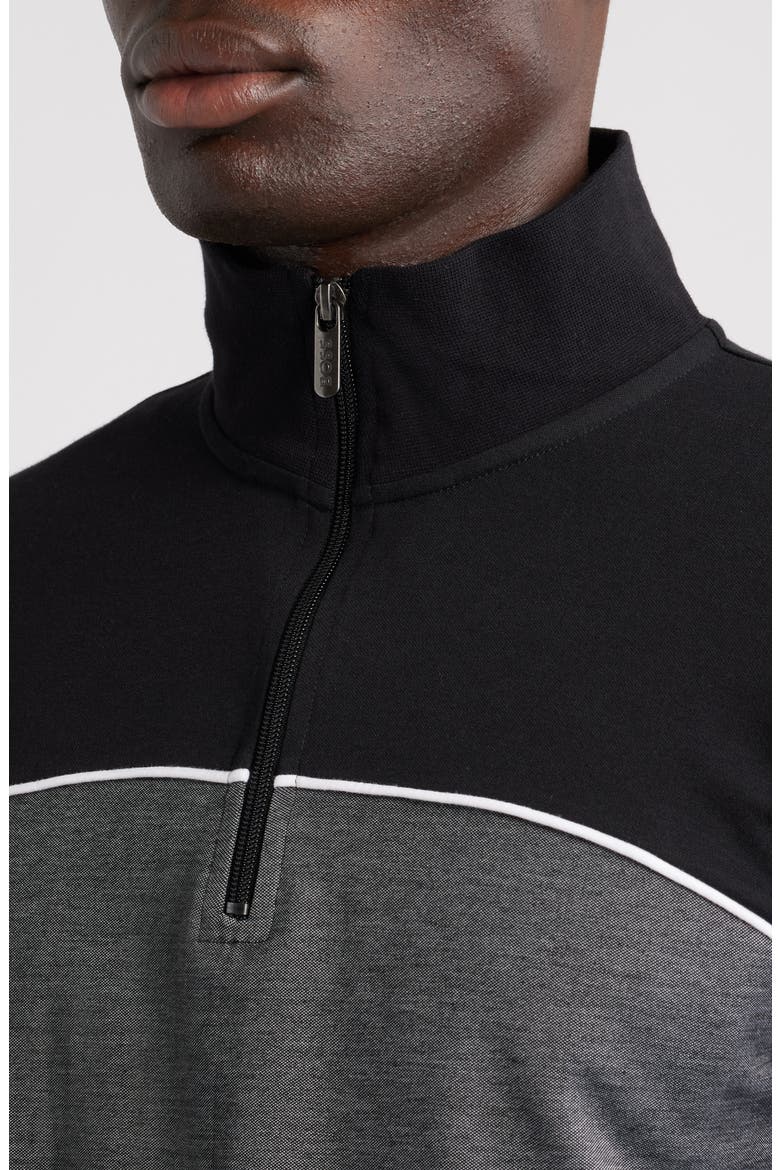 Quarter Zip Track Pullover, Alternate, color, BLACK