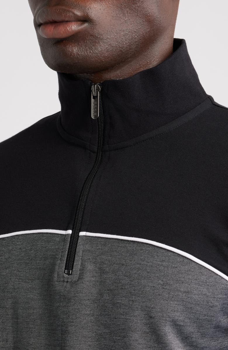 BOSS Quarter Zip Track Pullover, Alternate, color, Black