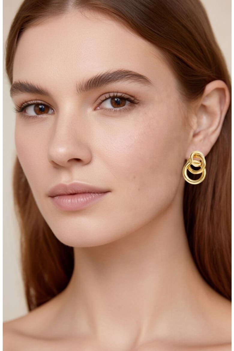 Triple Drop Knocker Stud Earrings, Alternate, color, GOLD