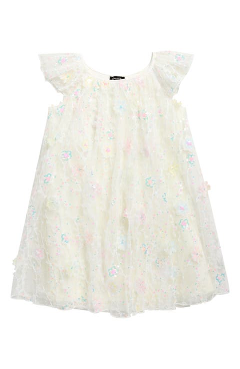 Kids' Sequin & Floral Appliqué Float Dress (Little Kid & Big Kid)
