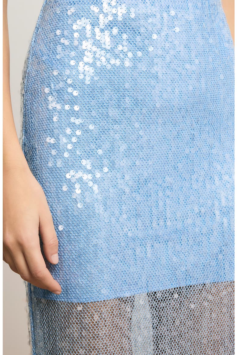 Allora Sequin Mesh Midi Skirt, Alternate, color, BLUE JAY