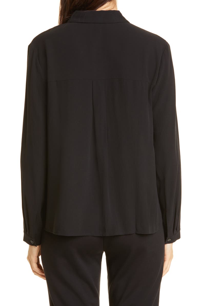 Eileen Fisher Classic Collar Easy Silk Button-Up Shirt, Alternate, color,