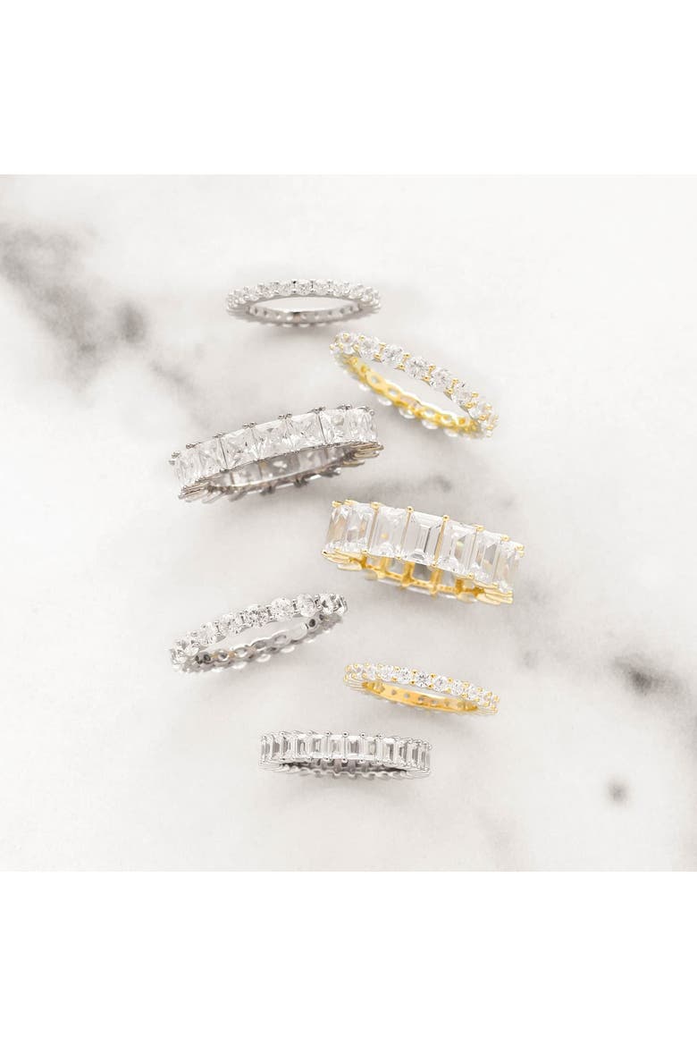 Princess Cut Eternity Band, Alternate, color, Silver