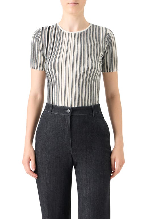 Akris Punto Stripe Virgin Wool Sweater In Multi