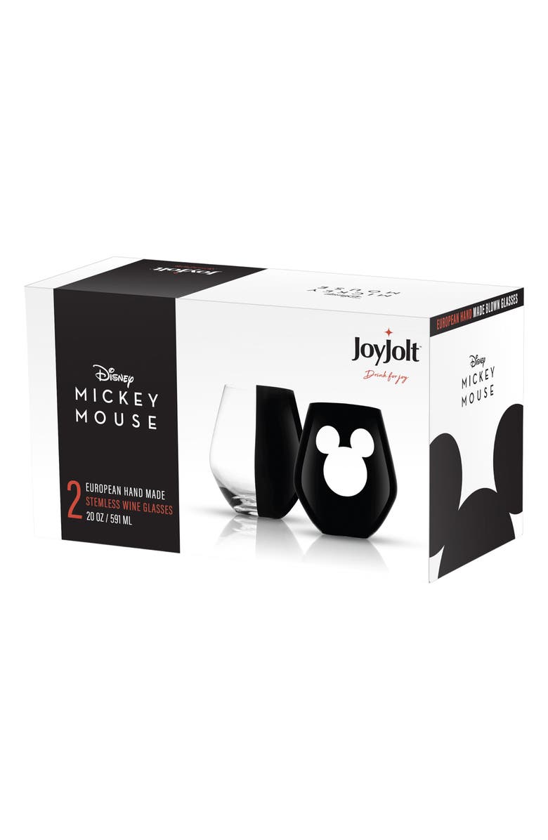 JoyJolt Set of 2 Disney<sup>®</sup> Stemless Wine Glasses, Alternate, color,