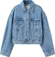 MANGO Oversize Crop Denim Jacket