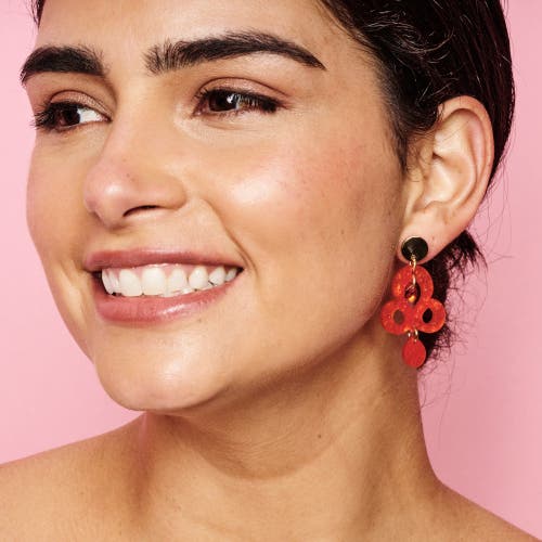Toolally Mini Batik Earrings In Red