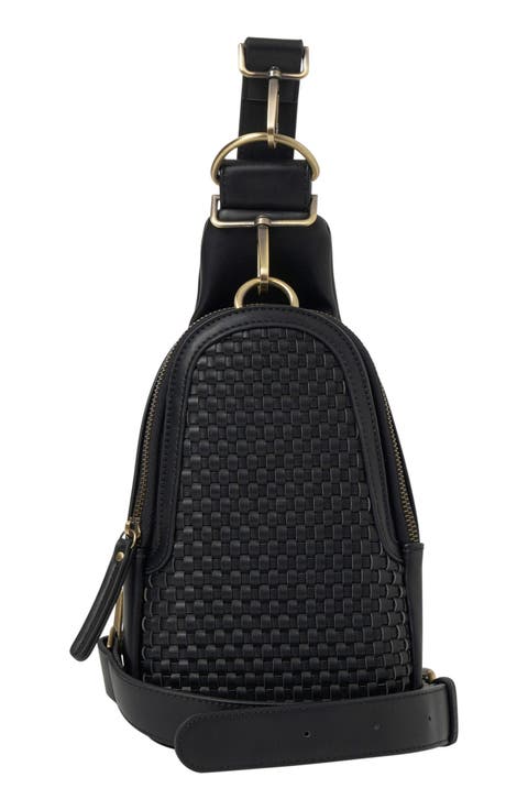 Liberty Woven Vegan Leather Messenger Bag