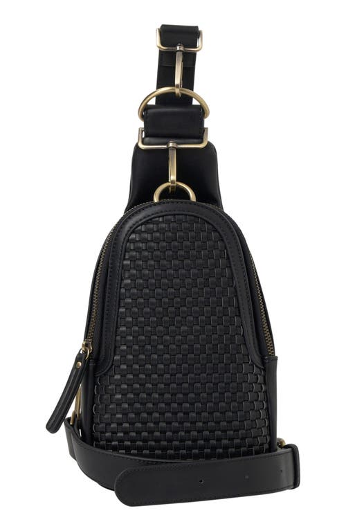 Urban Originals Liberty Woven Vegan Leather Messenger Bag in Black at Nordstrom