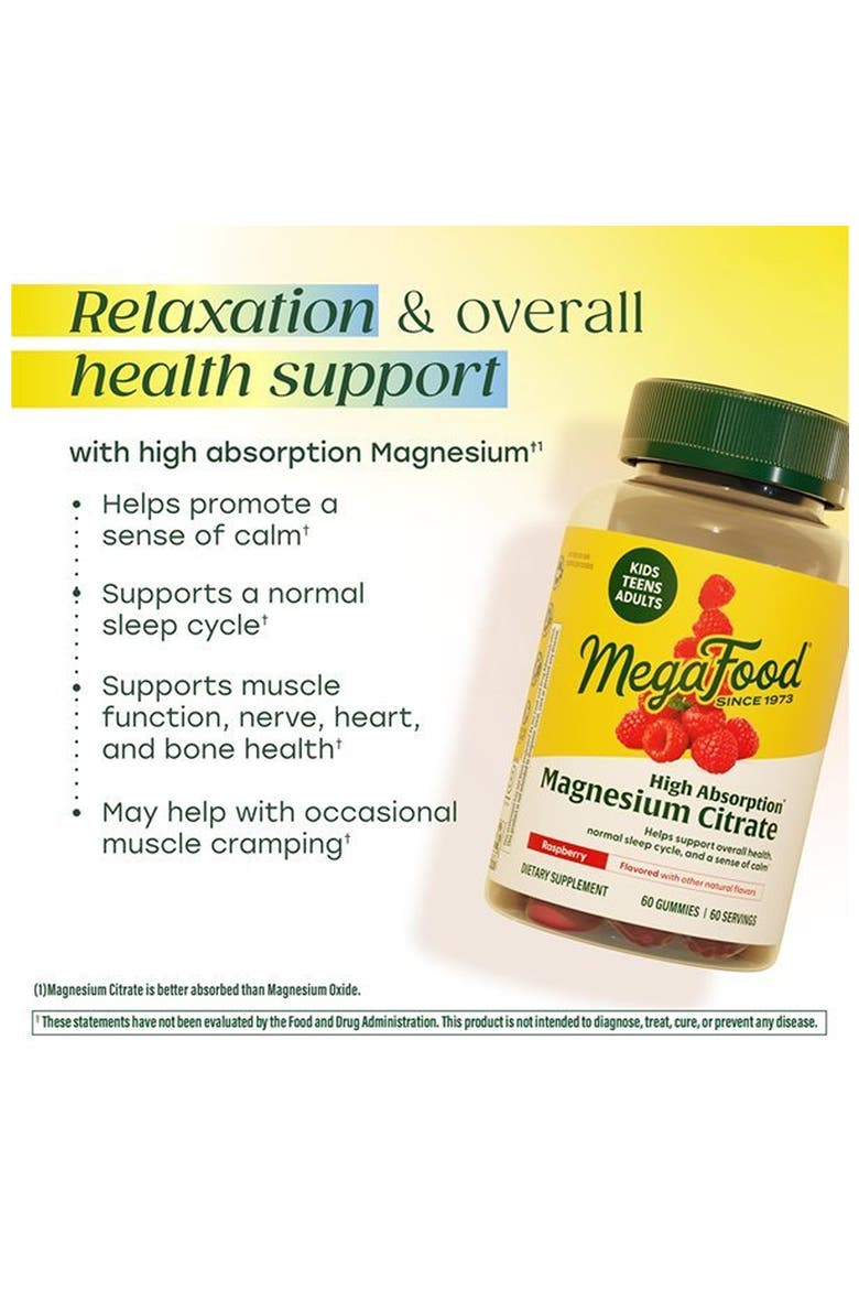 Magnesium Citrate Gummies, High Absorption, For Adults, Teens & Kids, 60 Vegan Raspberry Gummies, Alternate, color, None