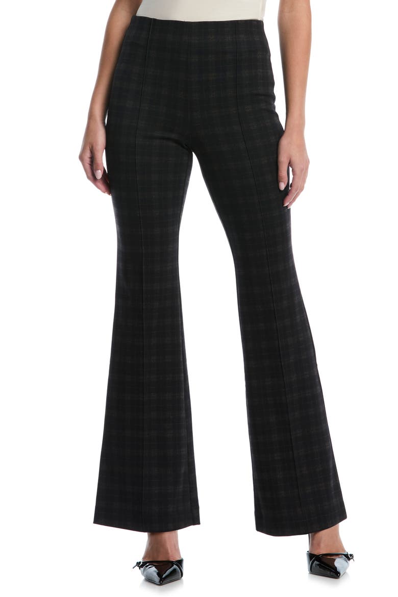 Check Bootcut Pants, Main, color, BLACK