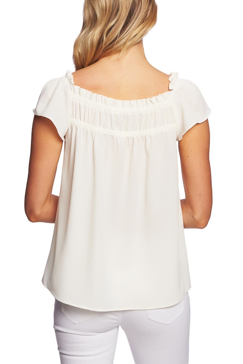 Square Neck Blouse, Alternate, color, SOFT ECRU