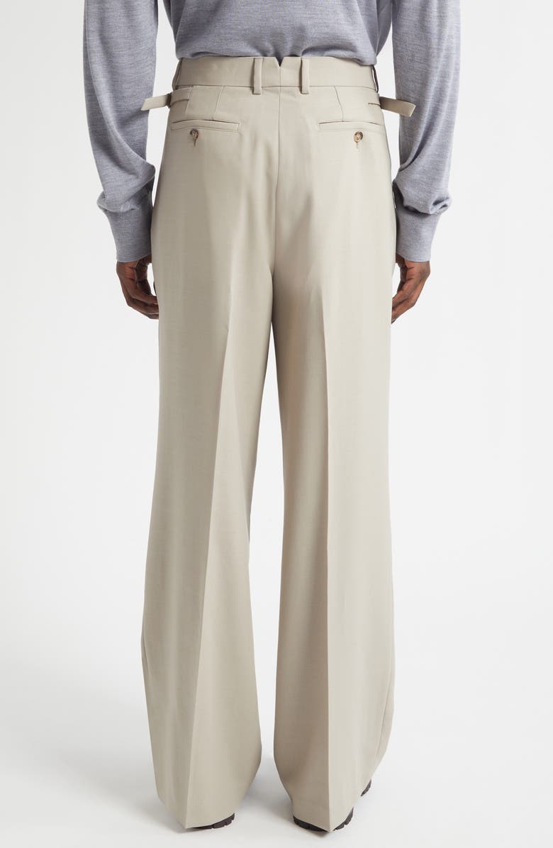 AMI PARIS Pleated Wool Pants, Alternate, color, Cafe Creme