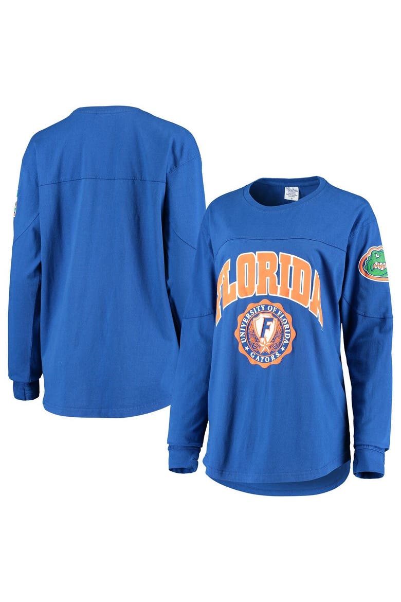 Women's Pressbox Royal Florida Gators Gator Head Edith Long Sleeve T-Shirt, Alternate, color, Royal