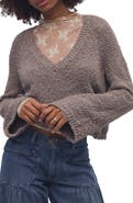 Free People Heartland V-Neck Cotton Sweater