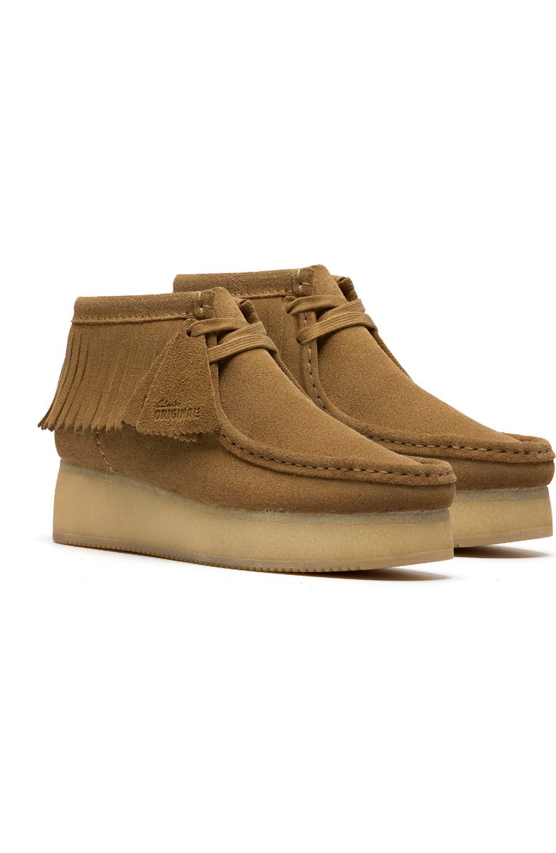 Clarks<sup>®</sup> Originals Fringe Wallabee Chukka, Main, color, Light Tan Suede