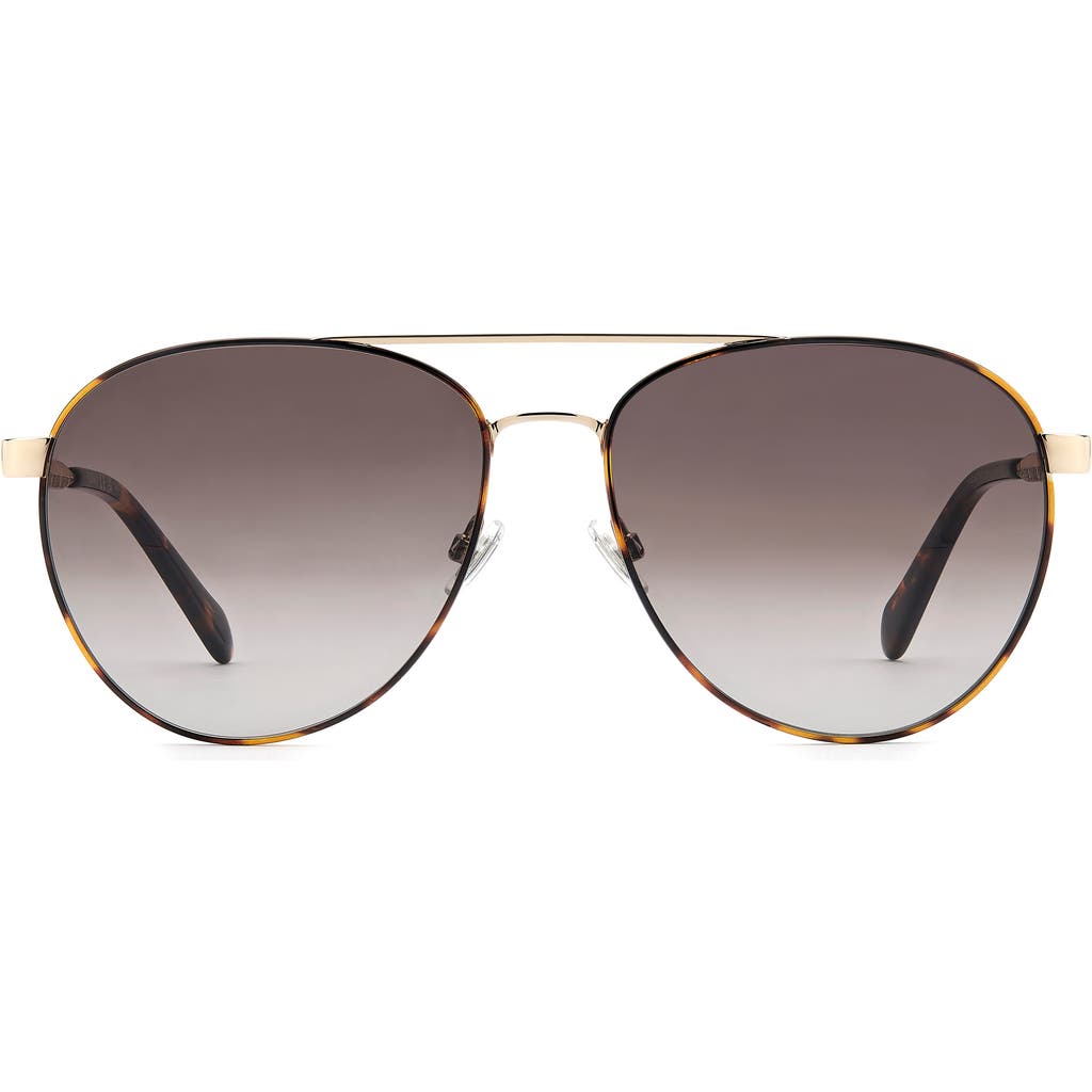 Fossil Fos 2172/g/s 59mm Gradient Navigator Sunglasses In Havana Gold/brown Sf