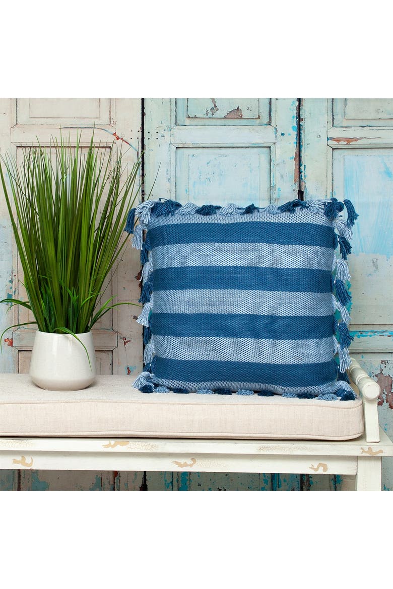 River Transitional Blue Throw Pillow, Alternate, color, BLUE