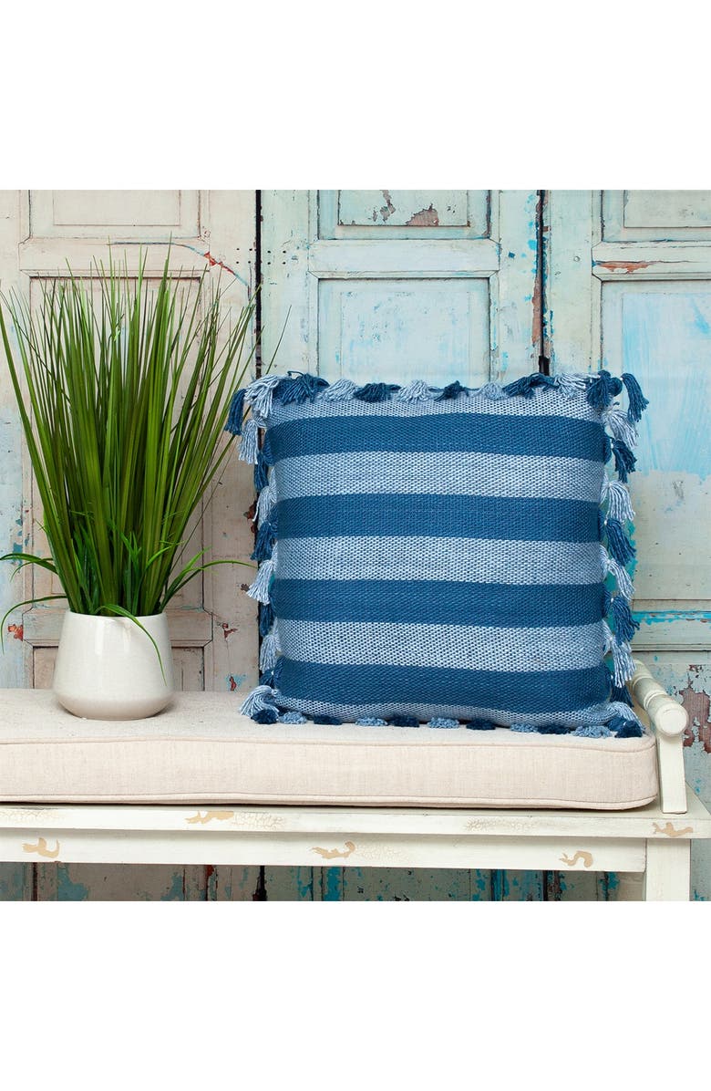 PARKLAND COLLECTION River Transitional Blue Throw Pillow, Alternate, color, Blue