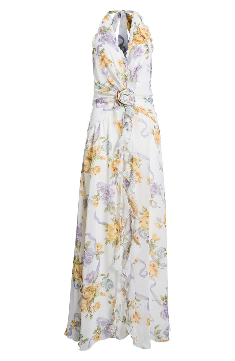 Parker Floral Ruffle Maxi Dress, Main, color, Egret