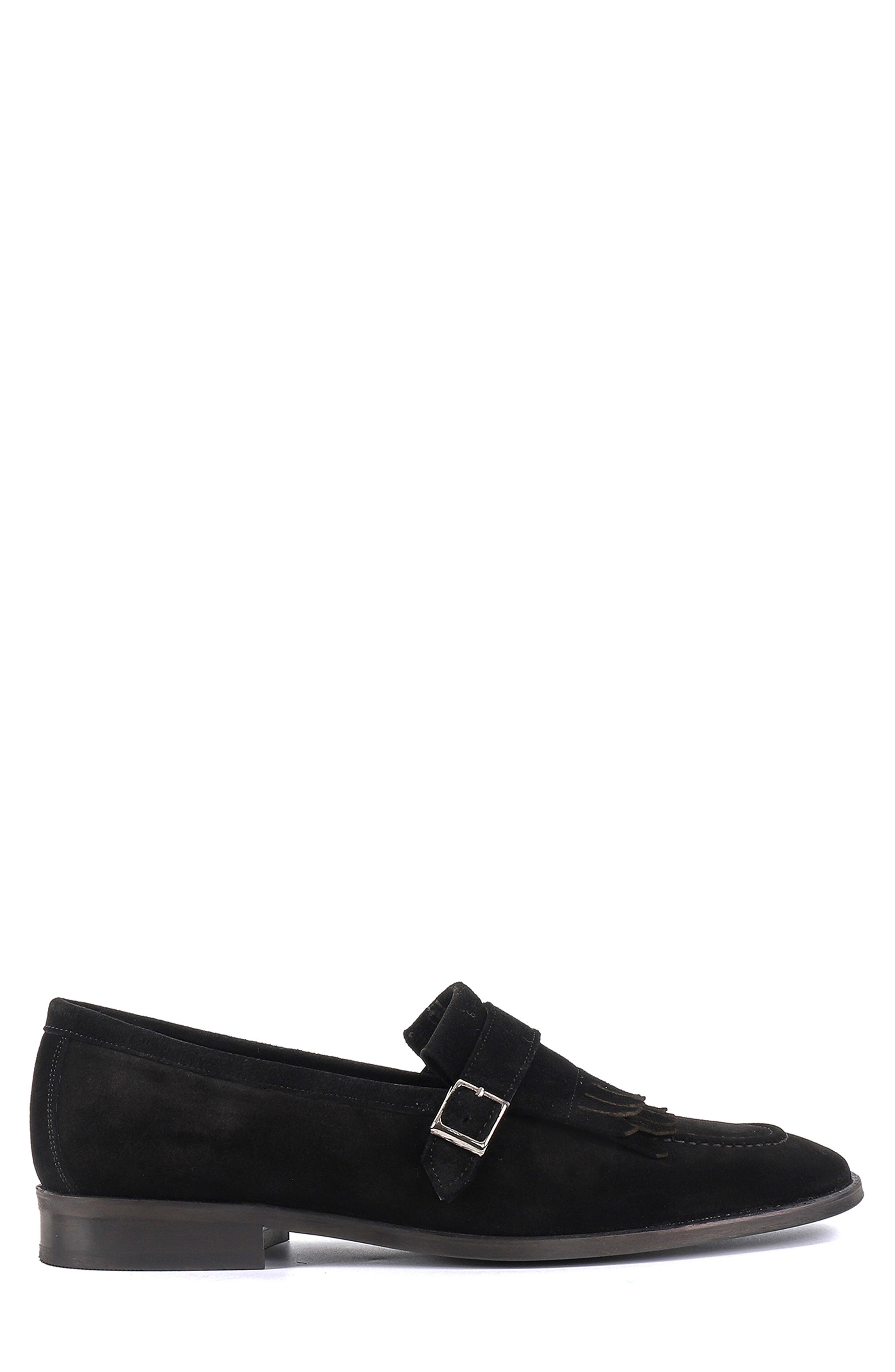 VELLAPAIS Agenta Kiltie Fringe Loafer, Alternate, color, Black