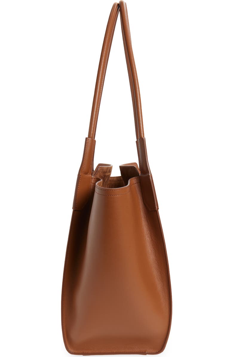 Victoria Beckham Small Victoria Leather Tote, Alternate, color, Dark Tan