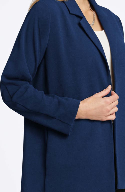 Foxcroft Morgan Crepe Knit Blazer In Navy