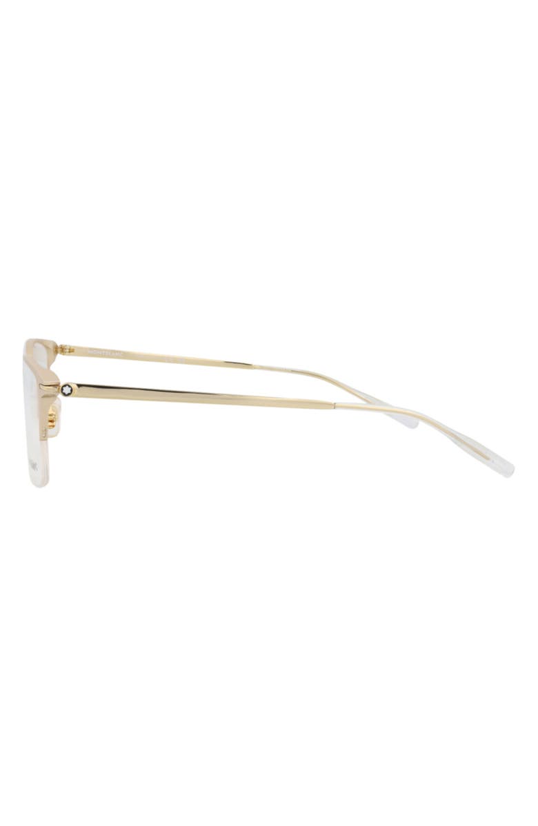 Montblanc 52mm Half Rim Optical Glasses, Alternate, color, Gold Gold Transparent