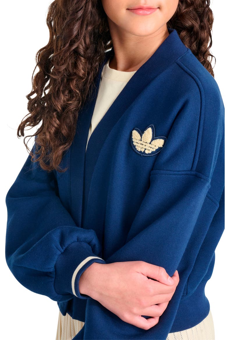 Kids' Varsity Fleece Cardigan, Alternate, color, DARK BLUE