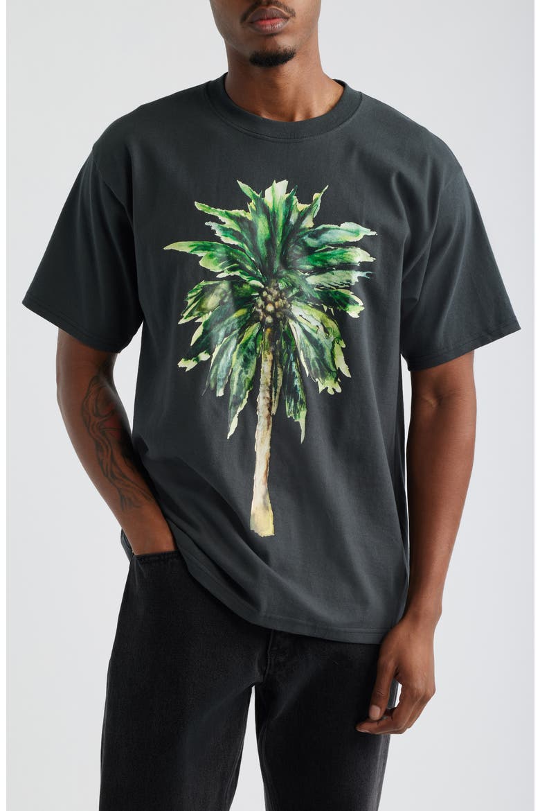 Palm Graphic T-Shirt, Main, color, VINTAGE BLACK