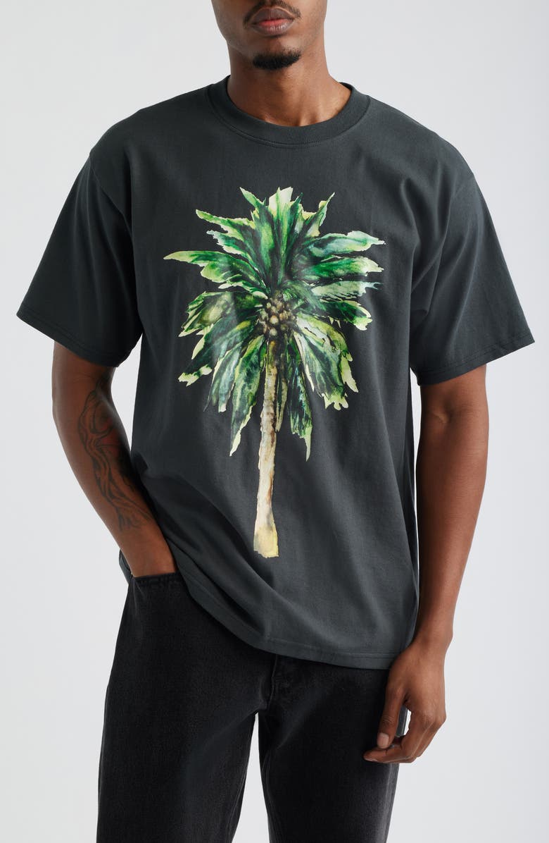 Obey Palm Graphic T-Shirt, Main, color, Vintage Black