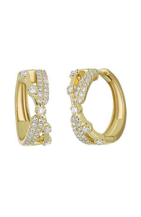 Liora Diamond Crossover Hoop Earrings