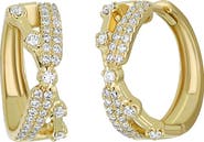 Bony Levy Liora Diamond Crossover Hoop Earrings