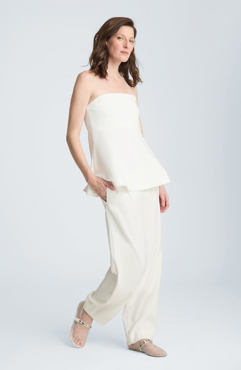 Kenneth Cole Pleat Tapered Leg Pants, Alternate, color, Pure White