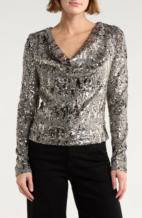 Nicole Long Sleeve Sequin Top