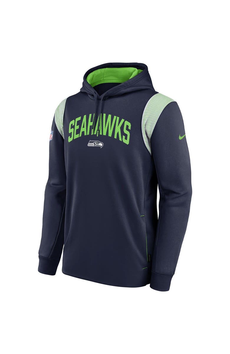 Nike Men's Nike College Navy Seattle Seahawks Sideline Athletic Stack Performance Pullover Hoodie, Alternate, color, Navy