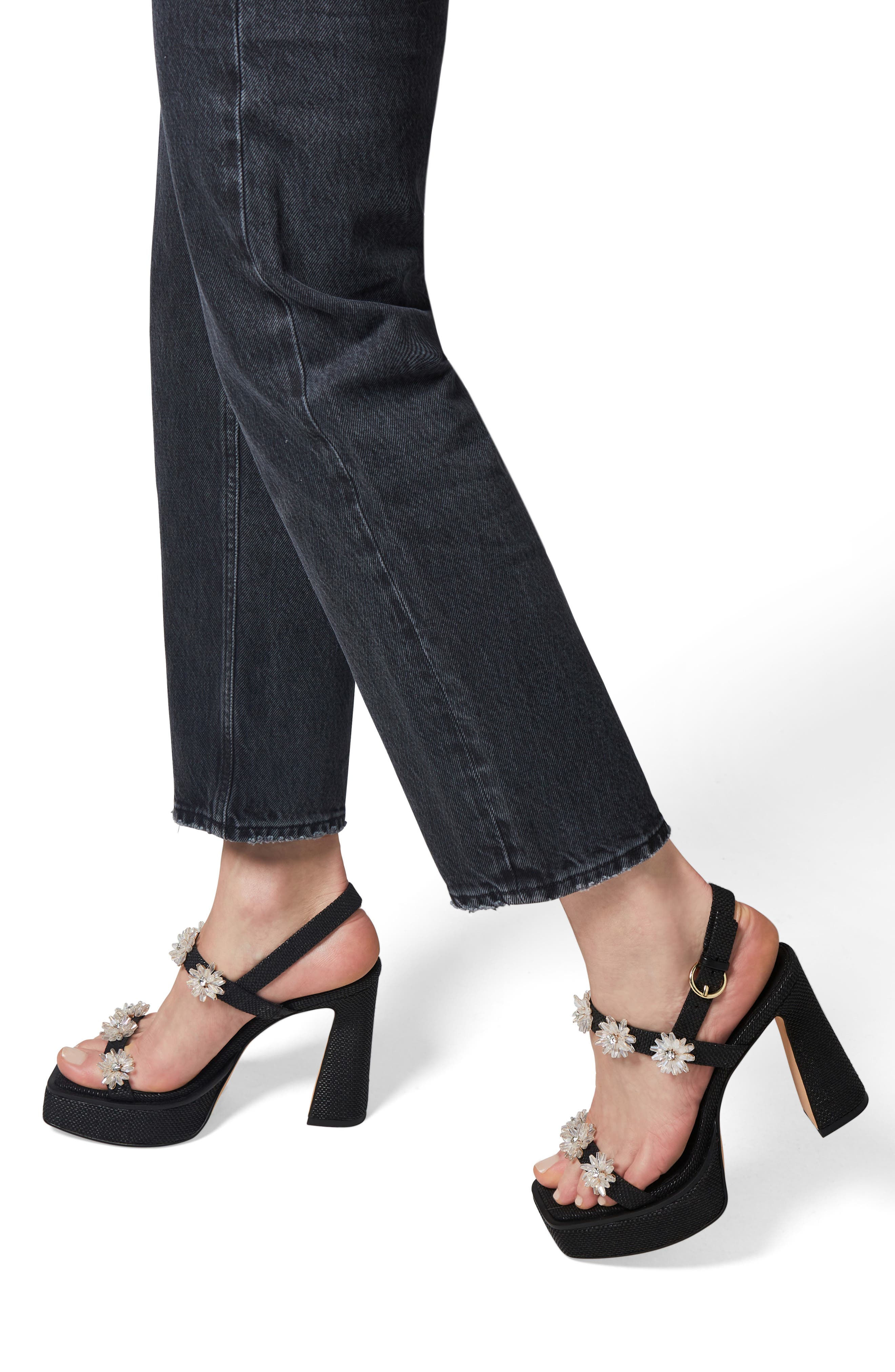 Katy Perry The Steady Floral Slingback Platform Sandal, Alternate, color, Black