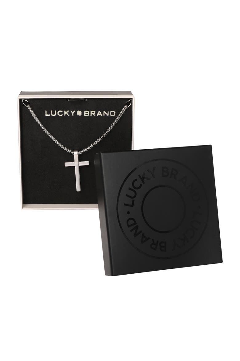Cross Pendant Necklace - 22'', Alternate, color, silver