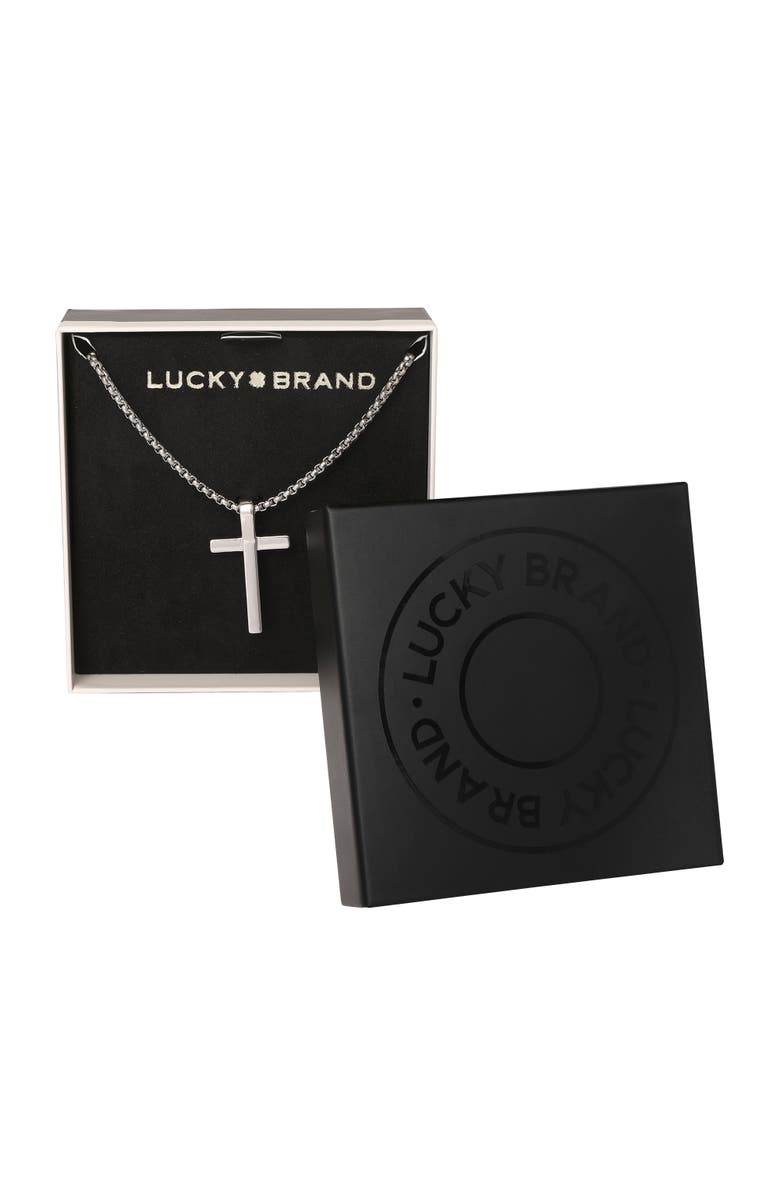 Lucky Brand Cross Pendant Necklace - 22'', Alternate, color, Silver