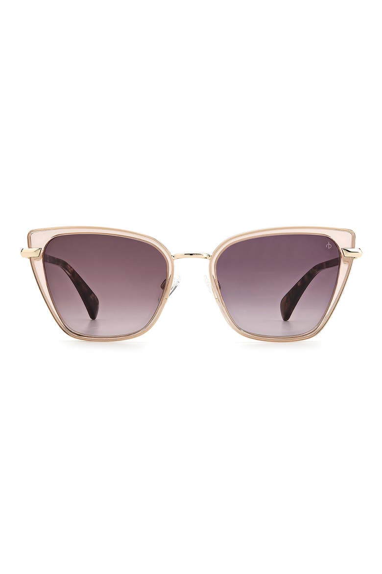 56mm Gradient Cat Eye Sunglasses, Main, color, BEIGE / BURGUNDY SHADED