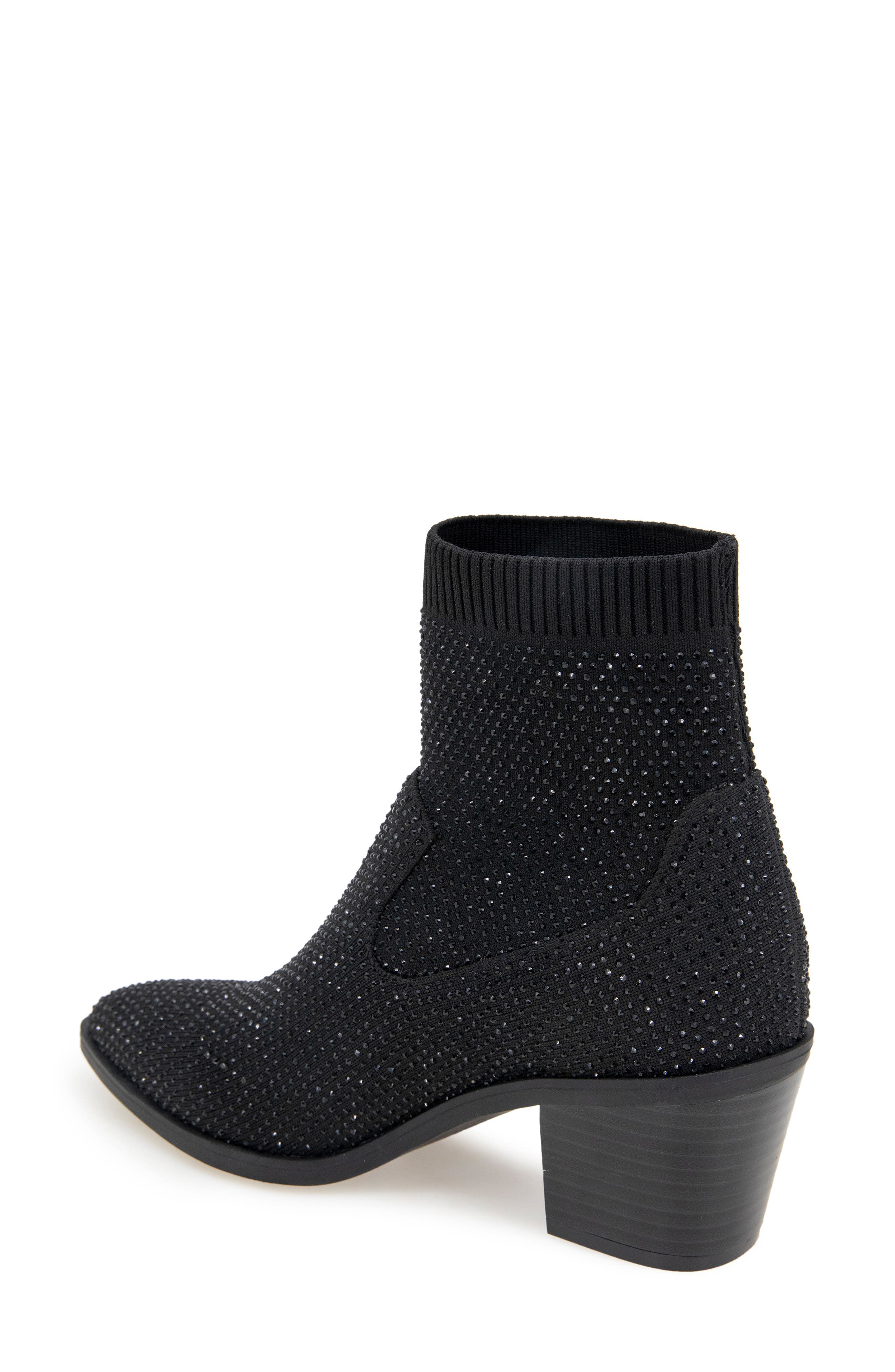 Reaction Kenneth Cole Jess Bejeweled Sock Bootie, Alternate, color, Black Ombre Knit