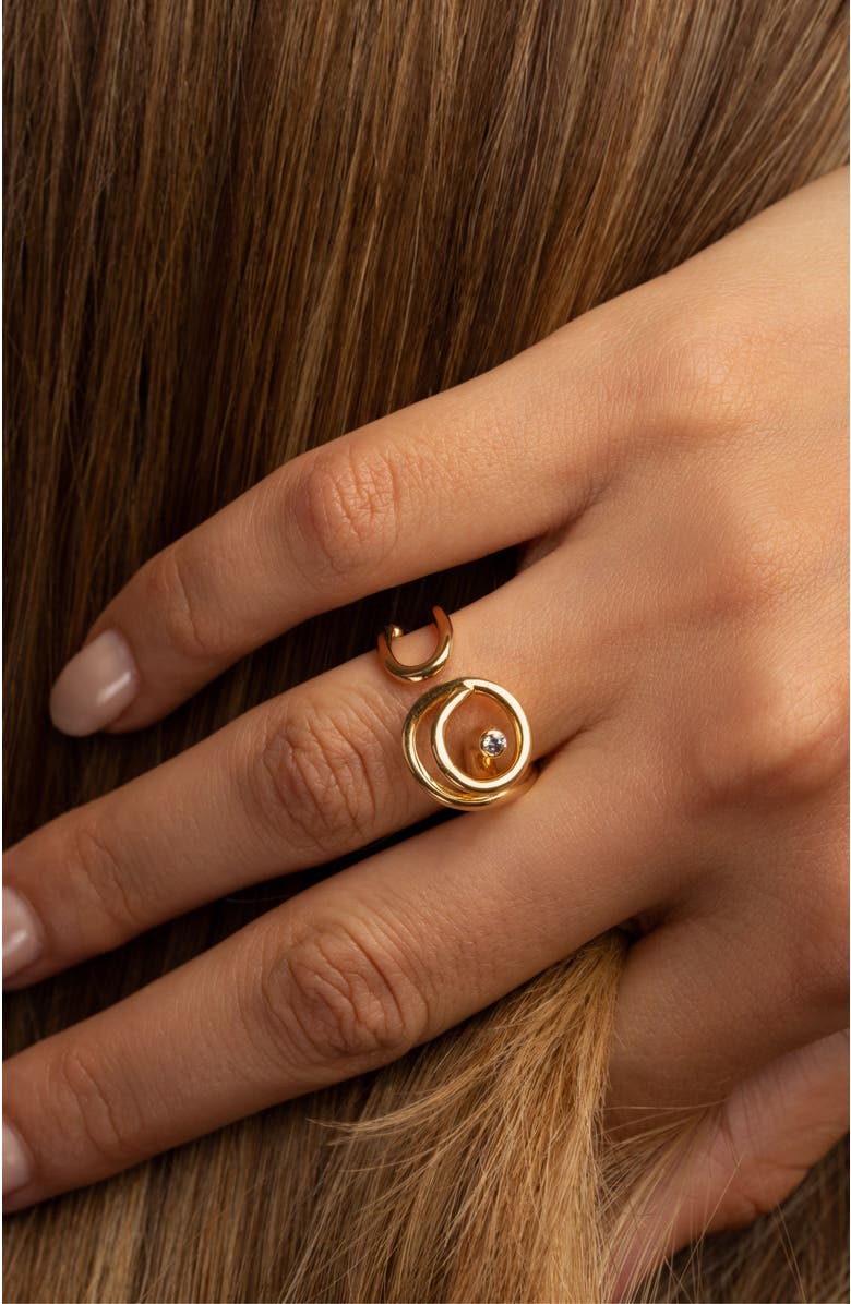 PIERETTI Coraline  zirconia ring, Alternate, color, Gold Plate